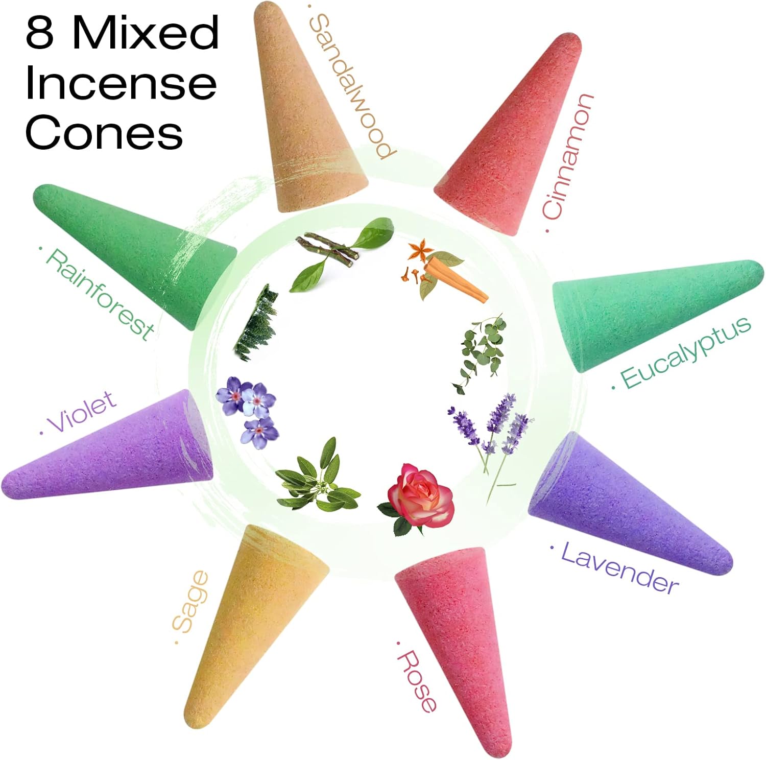 Strn Assorted Incense Cones Gift Set with Holders