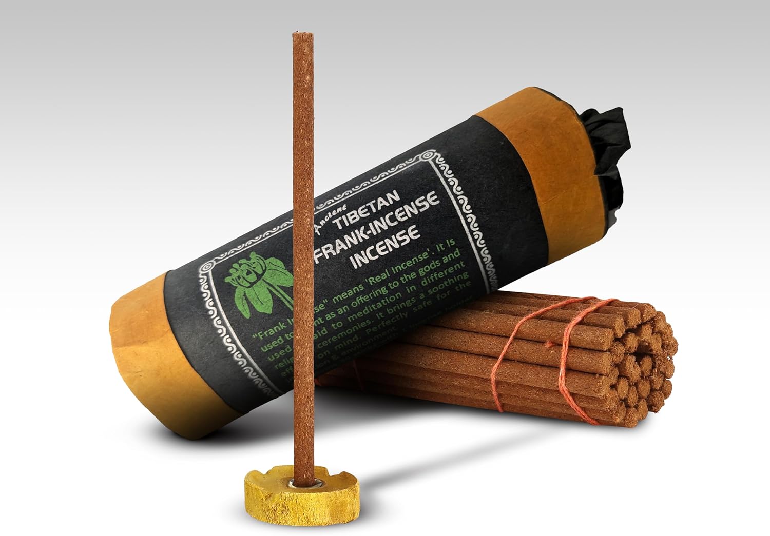 Natural Frankincense Incense Sticks - 30 Pack with Wooden Burner