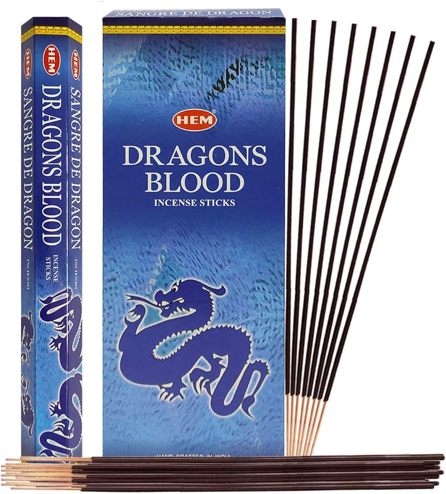 Dragons Blood Blue Incense Sticks and Holder Bundle
