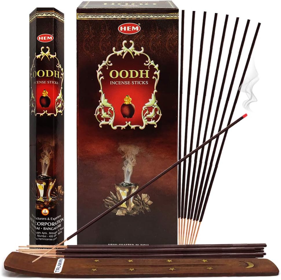 TRUMIRI Oud Incense Sticks and Holder Bundle