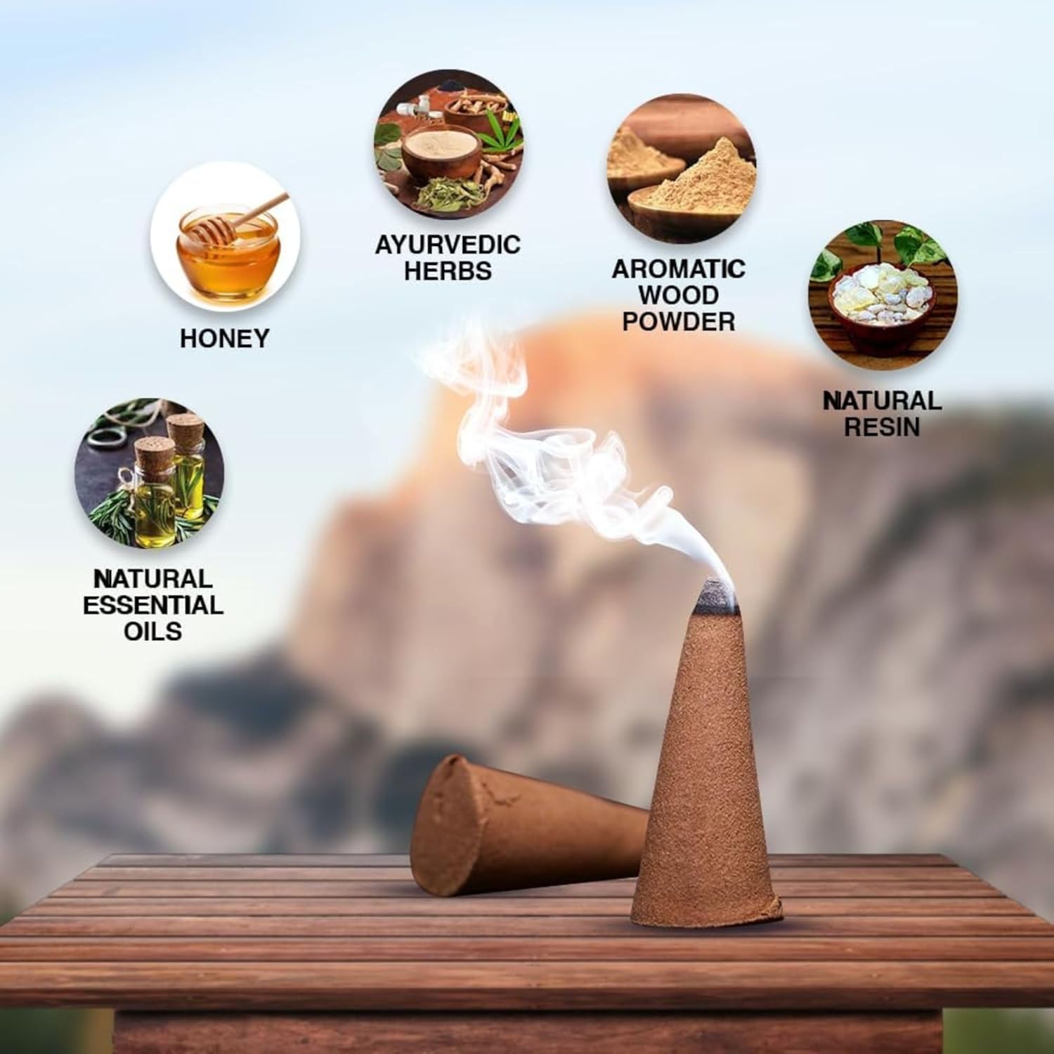 ARO VATIKA Vedic Palo Santo Incense Cones 120 in 12 Boxes