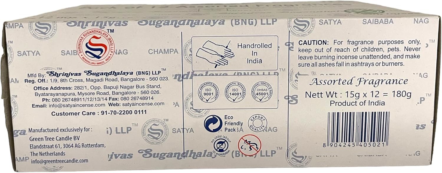 Satya Variety Pack 08 Set of 12 Incense Sticks