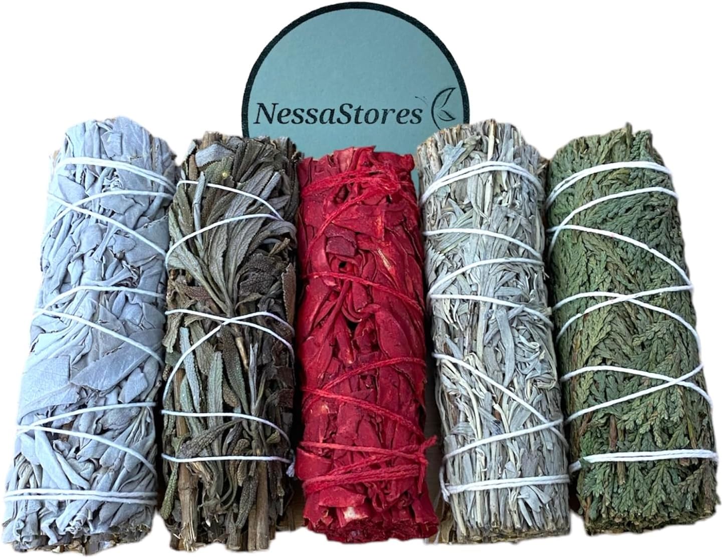 5 pcs Smudge Stick Sampler Kit - Natural Aromas for Cleansing