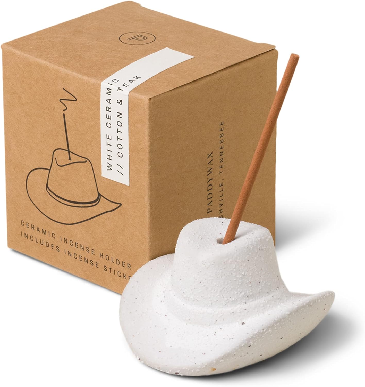 Paddywax Textured Ceramic Cowboy Hat Incense Burner