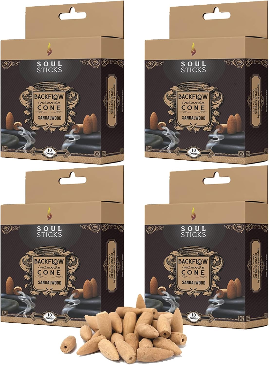 Soul Sticks Backflow Incense Cones 40 Organic Cones for Waterfall Burner