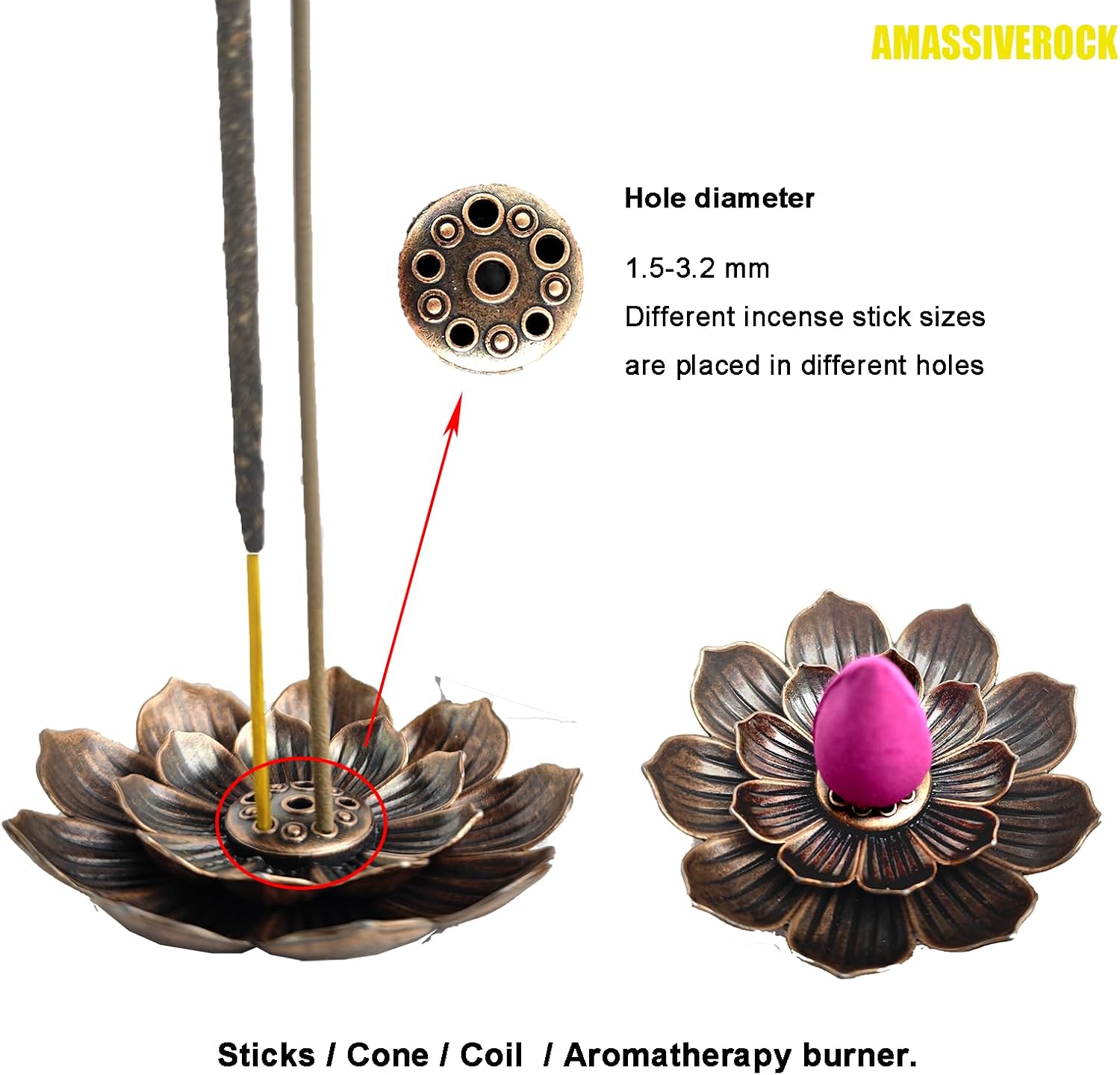 Lavender Incense Cones 50 Pack with Holder for Meditation and Relaxation