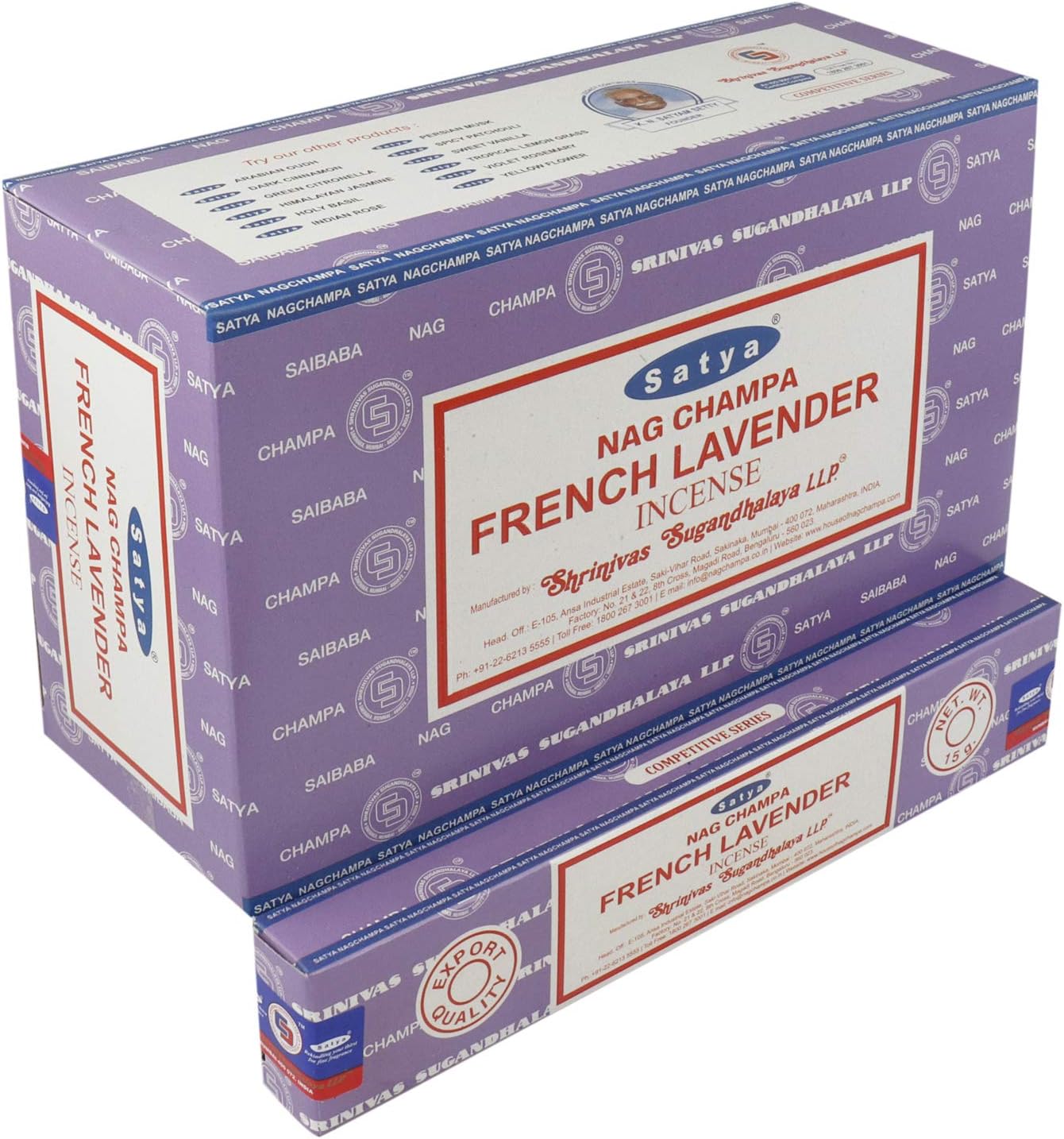 SATYA Nag Champa French Lavender Incense Sticks