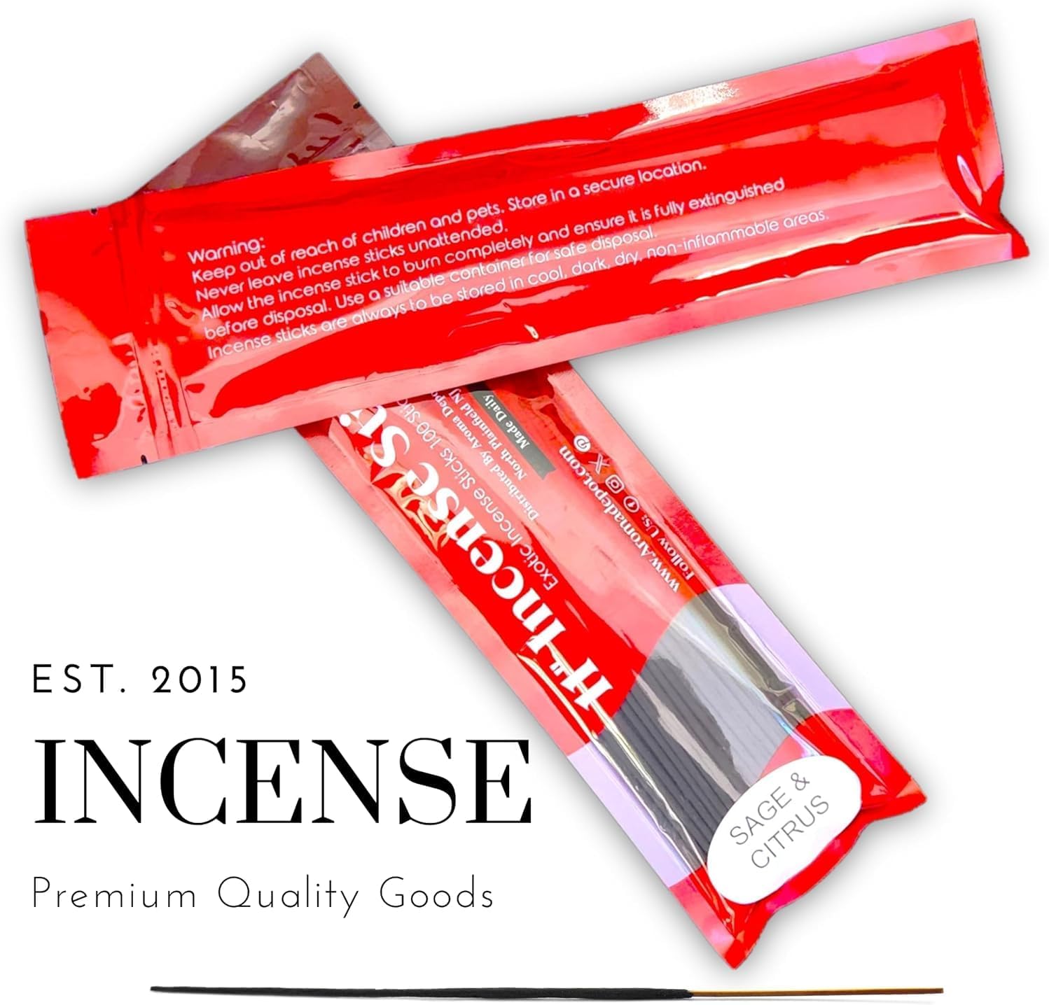 Nag Champa Incense Sticks - 11 Natural Burn for 45-60 Min