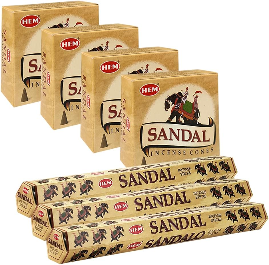 TRUMIRI Sandalwood Incense Sticks and Cone Holder Bundle