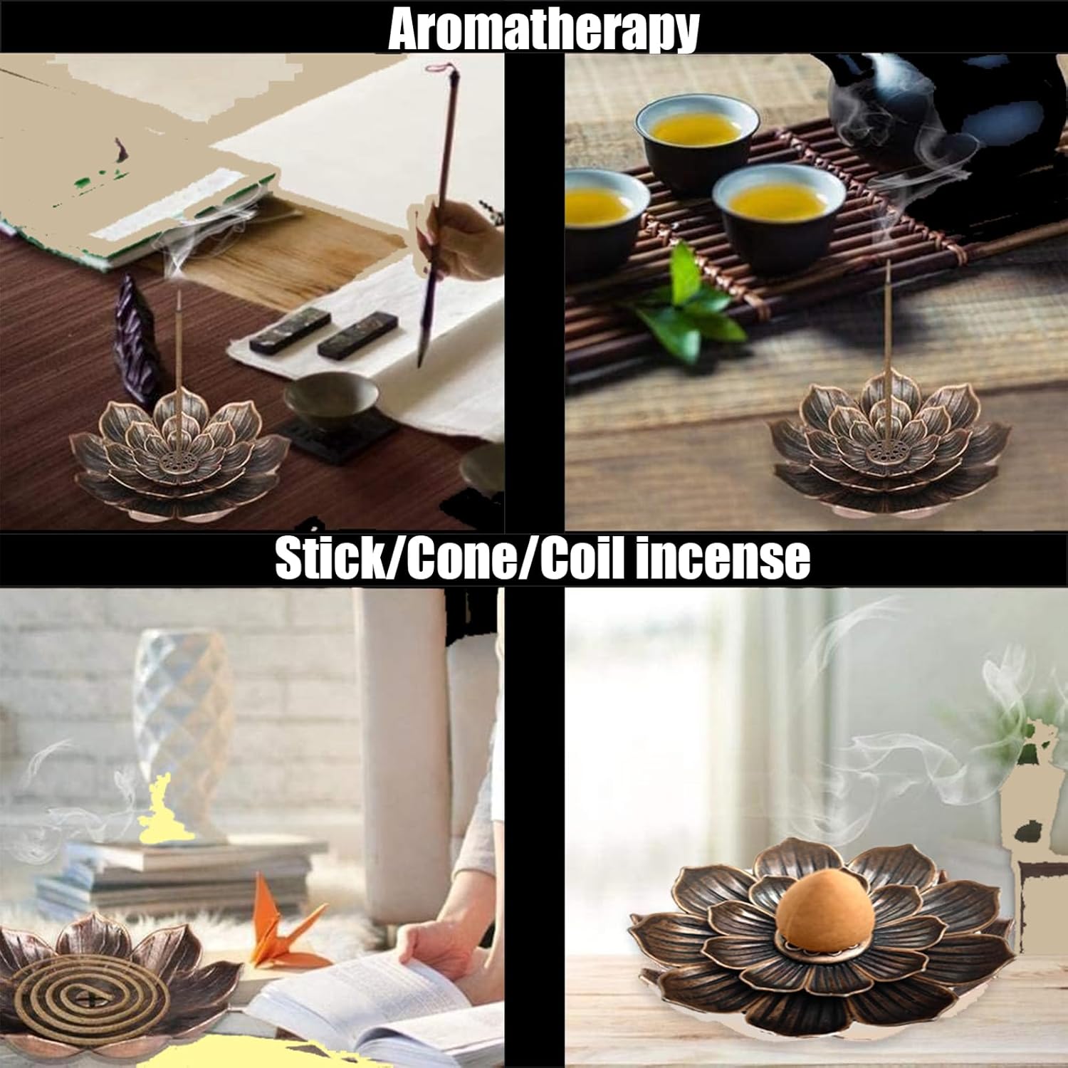 Lavender Incense Cones 50 Pack with Holder for Meditation and Relaxation