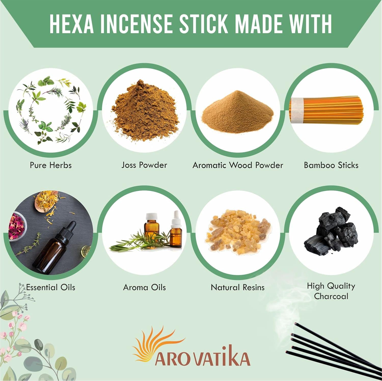 ARO VATIKA Cinnamon Hexa Incense Sticks Pack of 6