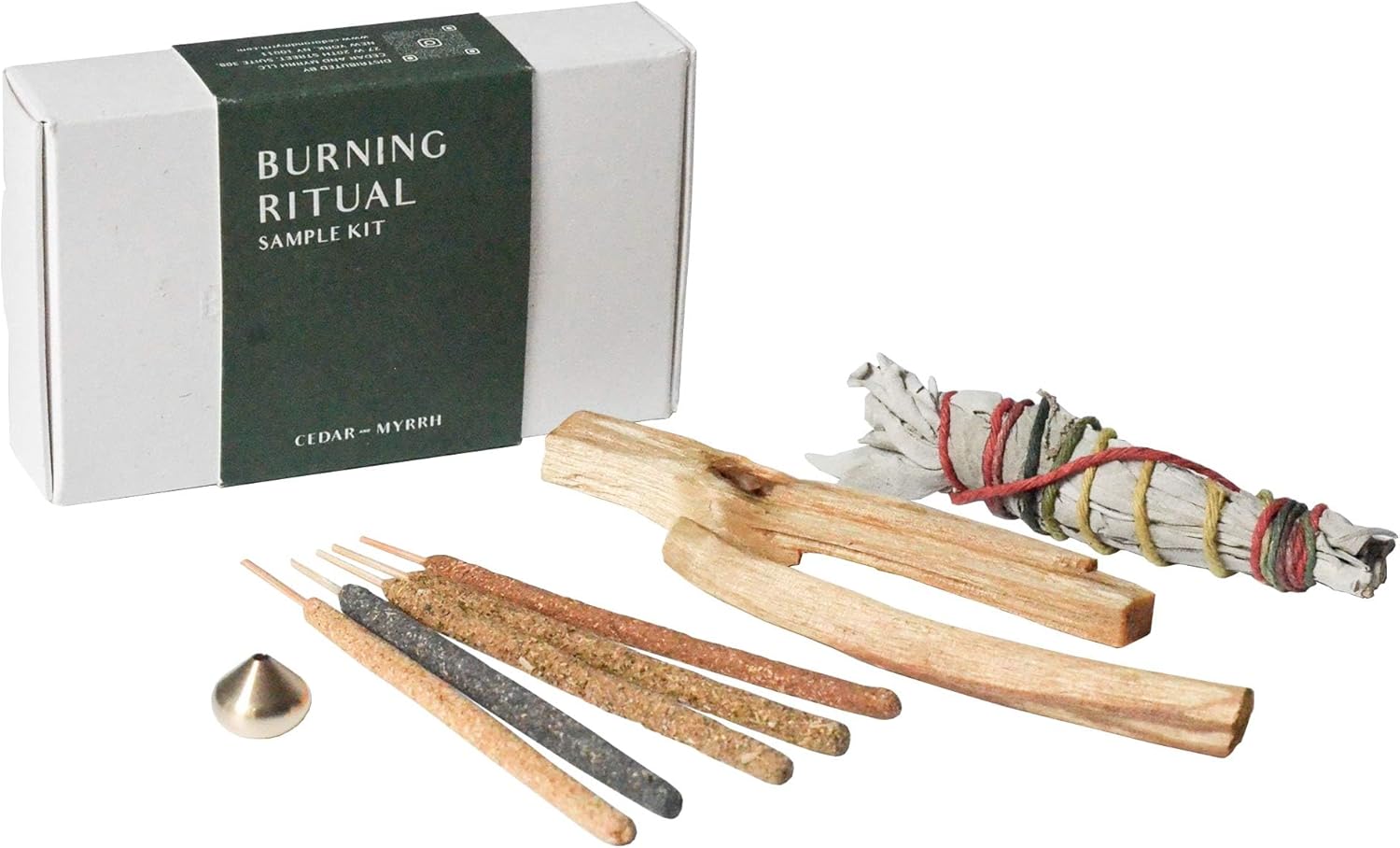 Burning Ritual Kit with Mini White Sage and Incense Sticks