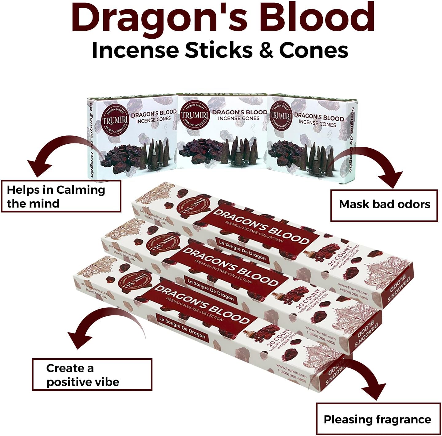 Dragons Blood Incense Sticks and Cones Combo Pack