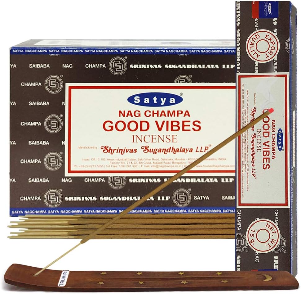 Good Vibes Incense Sticks and Holder Bundle
