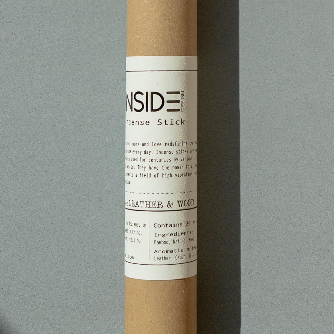 Leather Wood Incense Sticks - 11 Inch Natural Wood Blend - 20 Sticks
