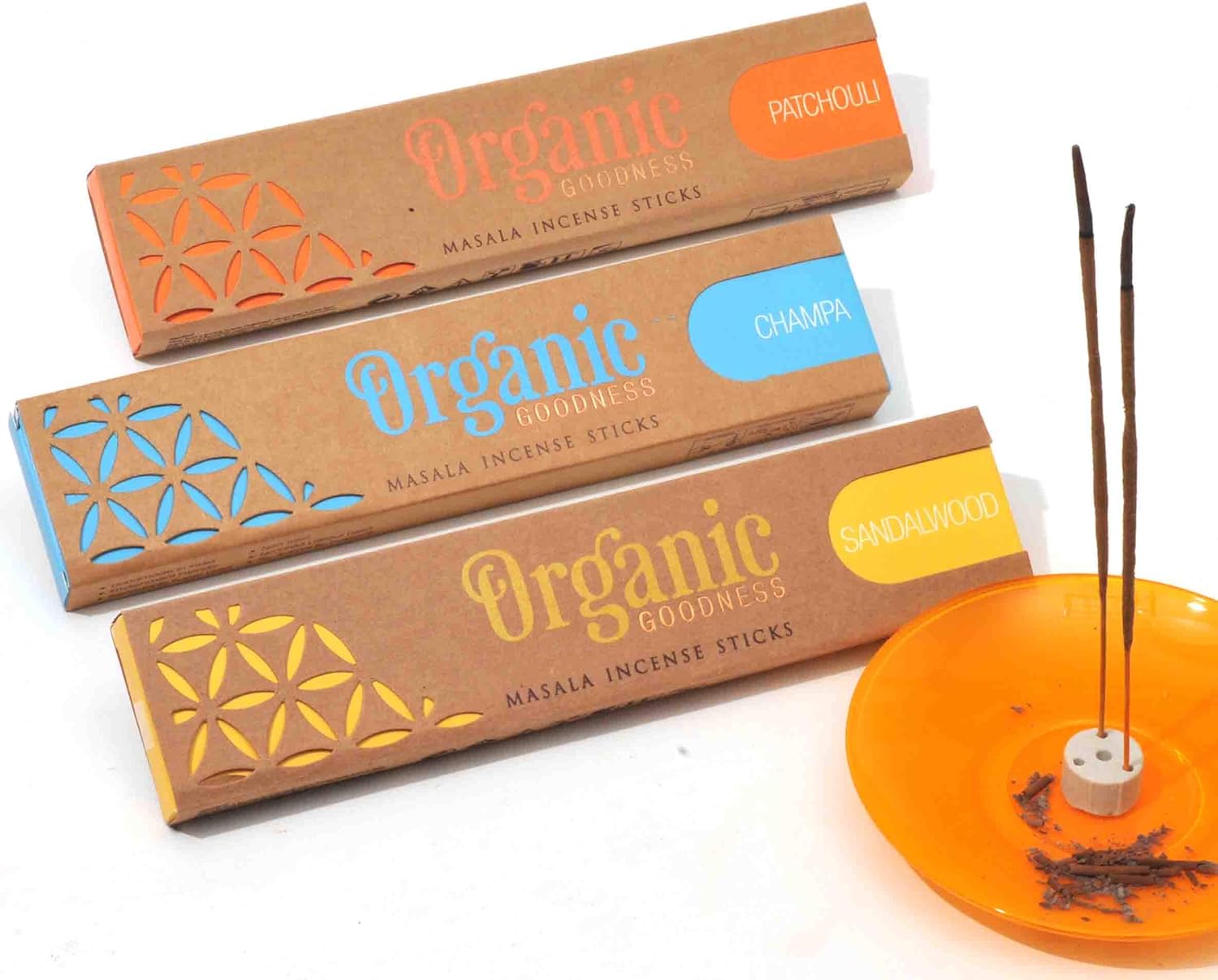 Organic Goodness Incense Sticks 3 Pack Sandalwood Champa Patchouli