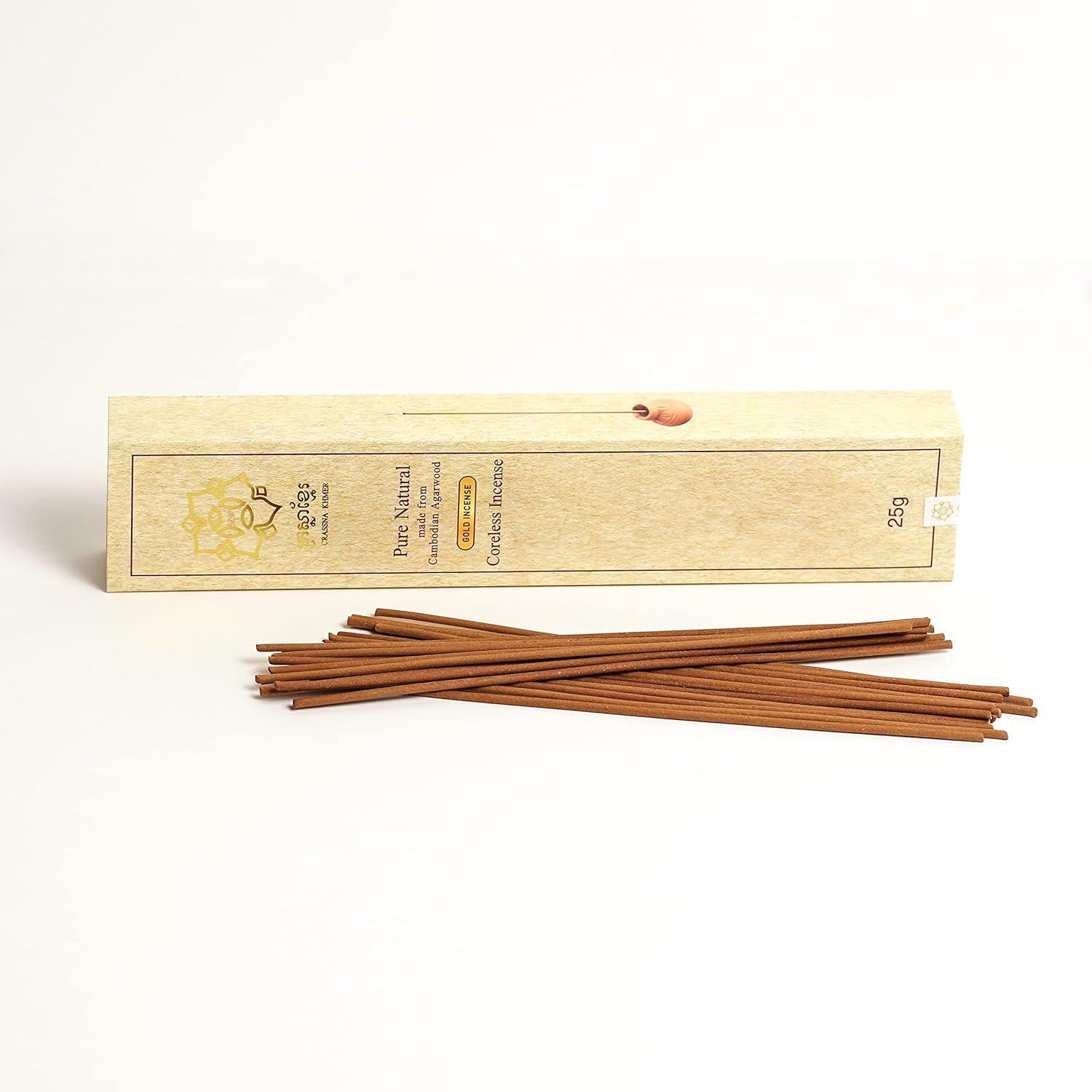 Cambodian Agarwood Oud Incense Sticks - Gold Coreless