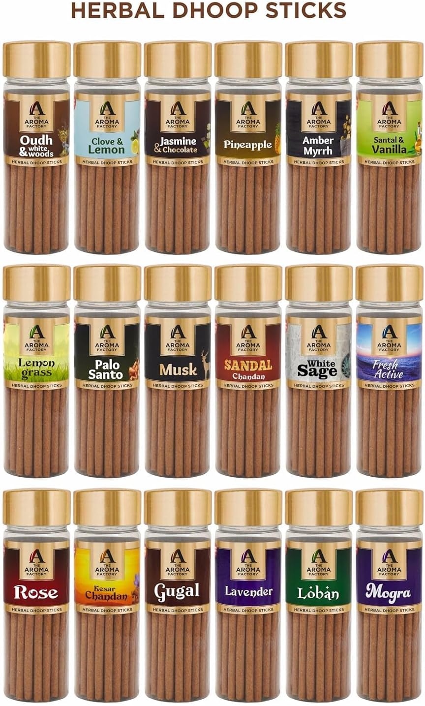 The Aroma Factory Organic Incense Sticks Palo Santo Amber Myrrh 2 x 100g