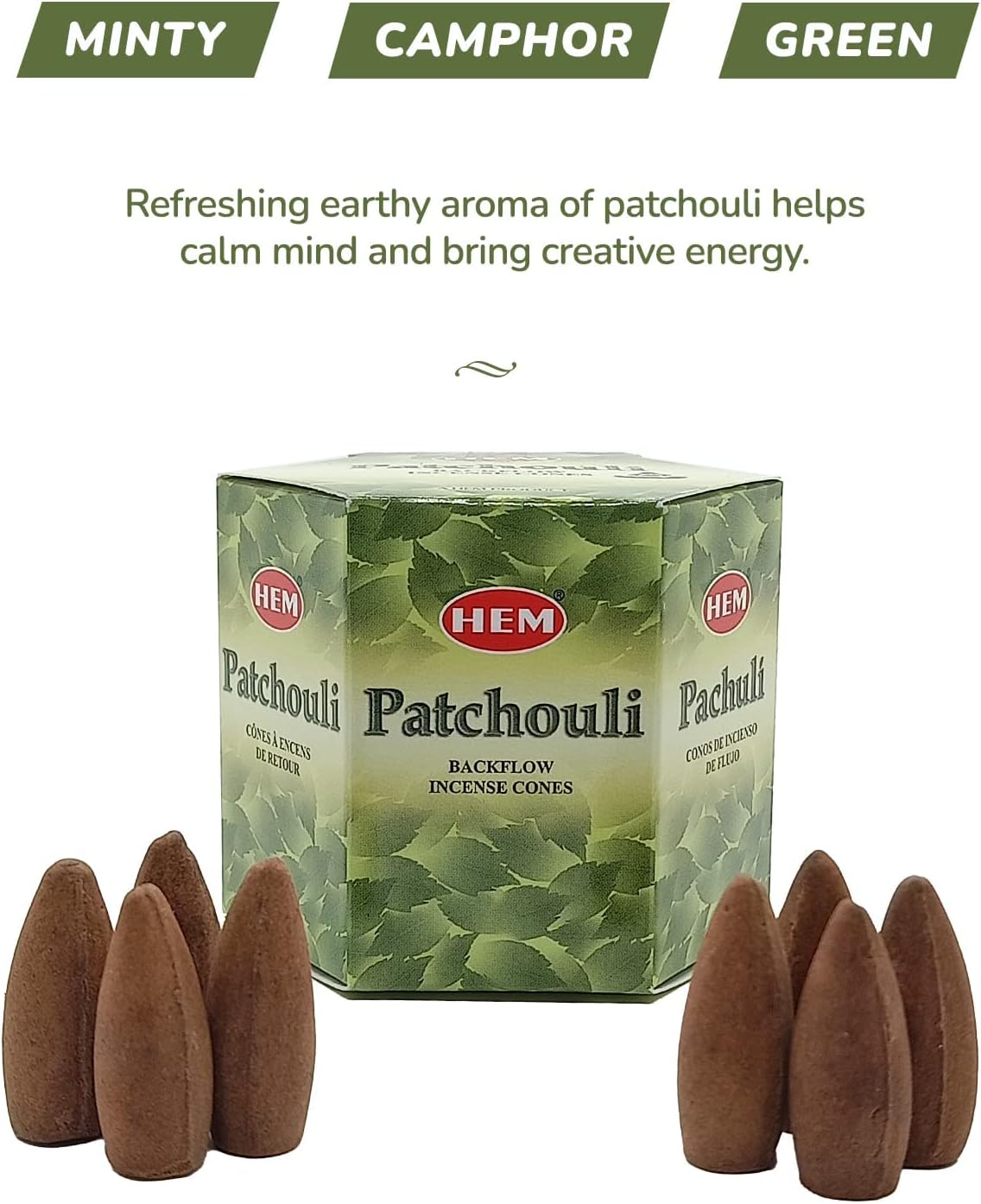 HEM Backflow Incense Cones Patchouli 40 Pack