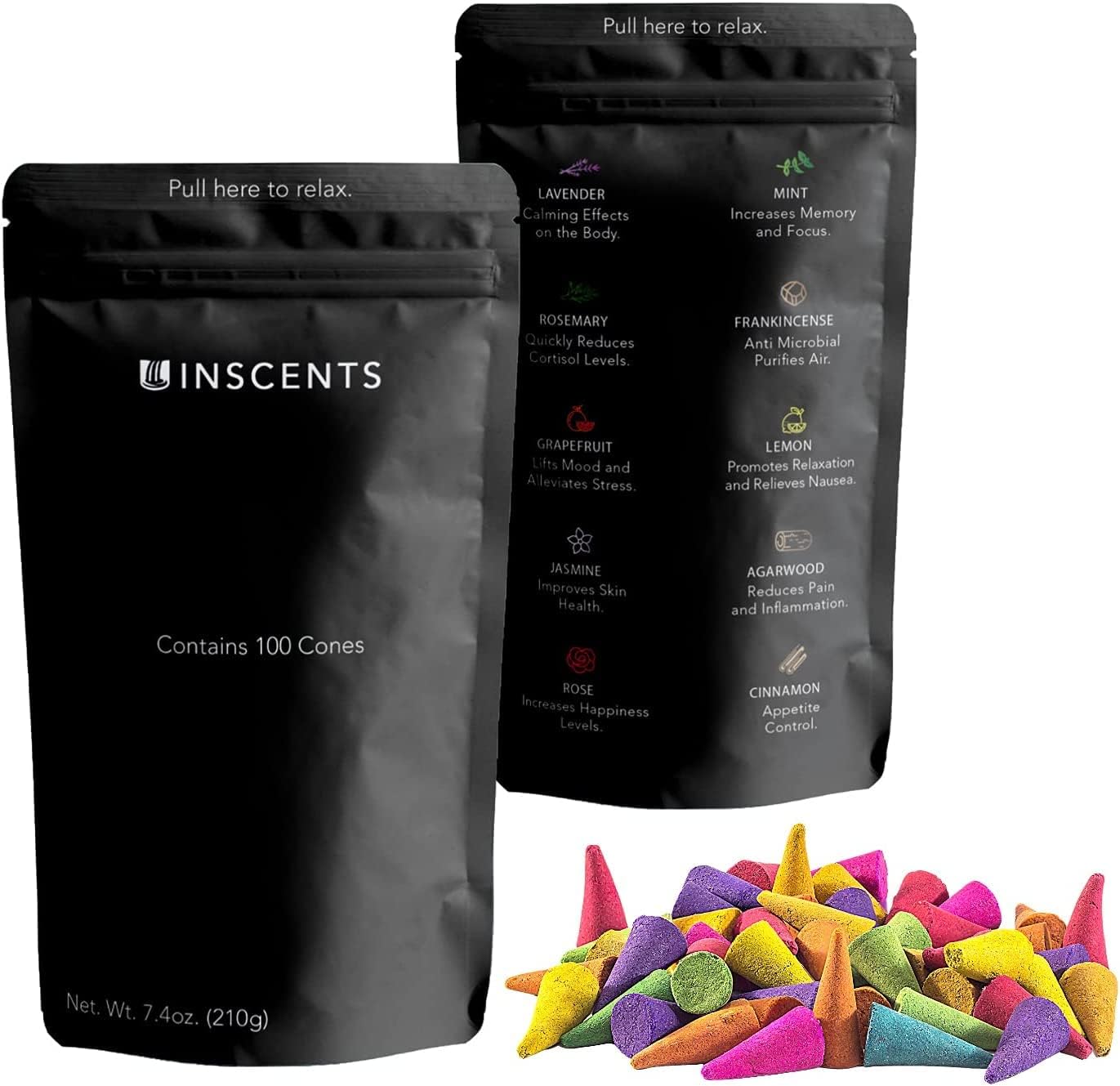Inscents Waterfall Essential Relaxing Incense Cones - 100 Pack