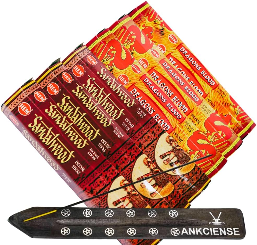 Dragons Blood Sandalwood Incense 120 Sticks with ANKCIENSE Holder