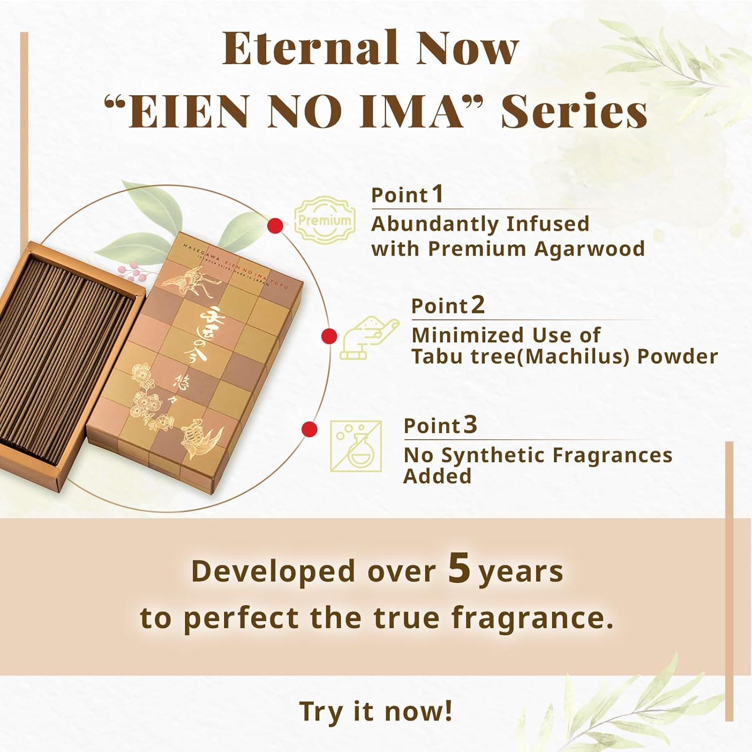 Hasegawa Eternal Now Incense Sticks - 100g Pack