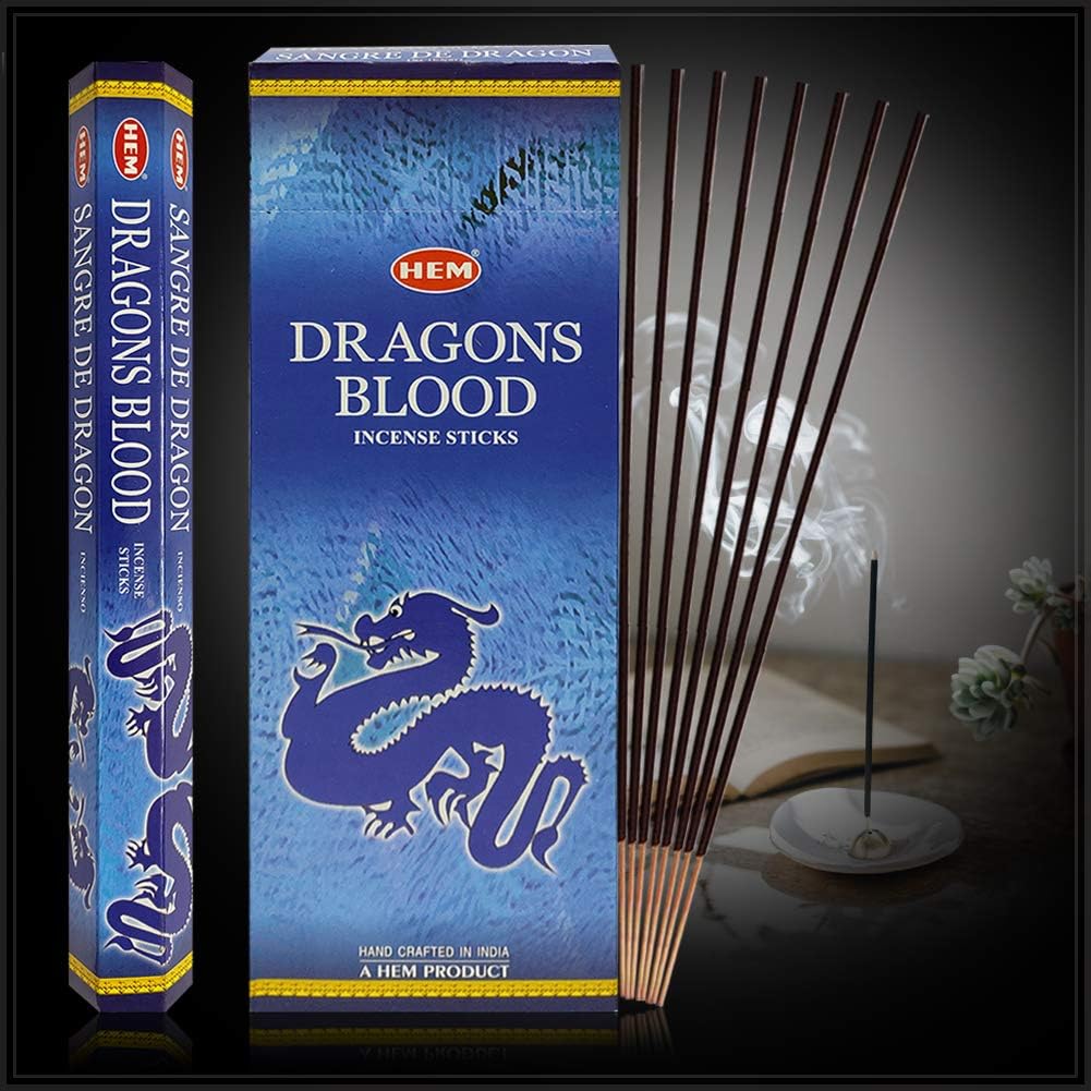 Dragons Blood Blue Incense Sticks and Holder Bundle