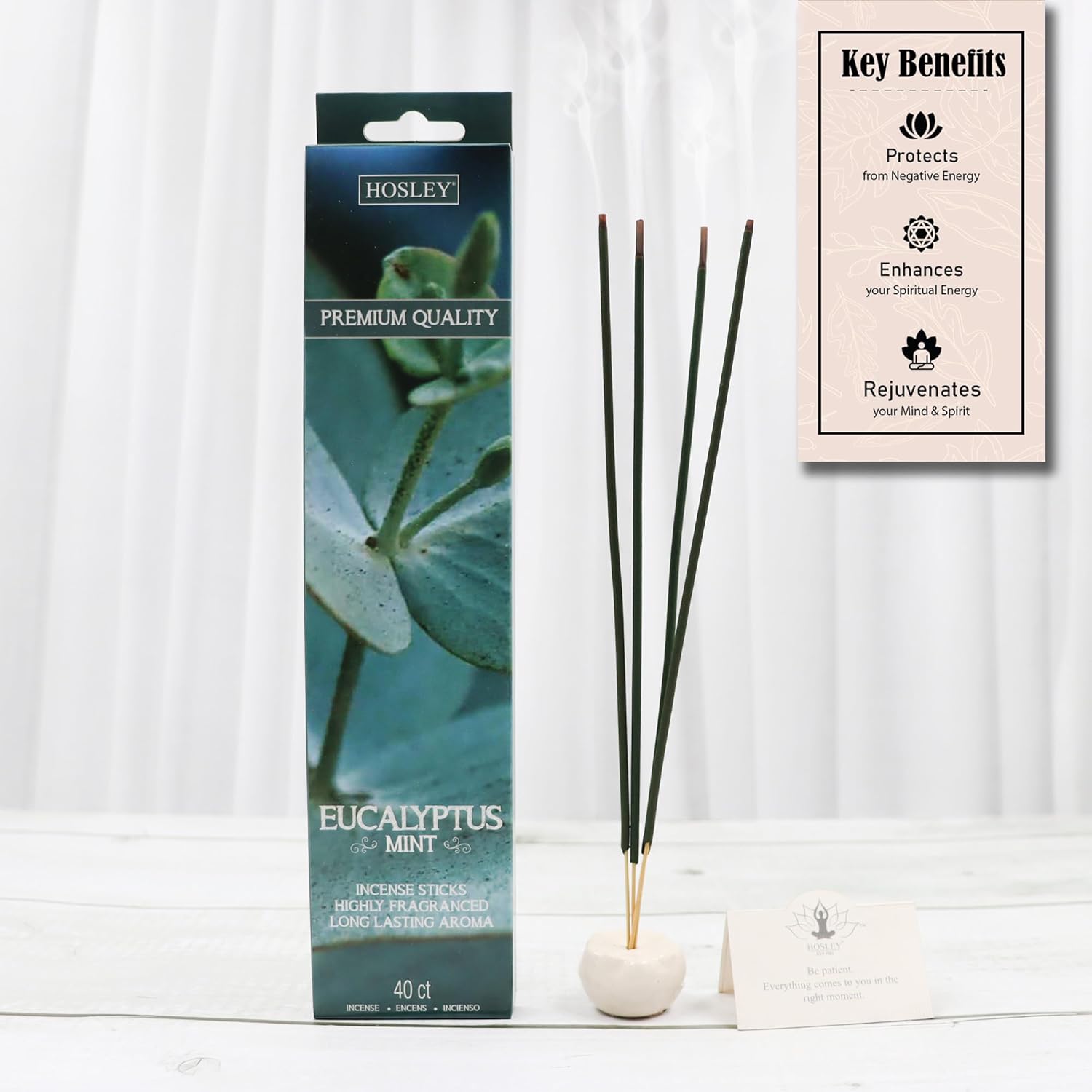 Hosley 120 Pack Incense Sticks Eucalyptus Mint