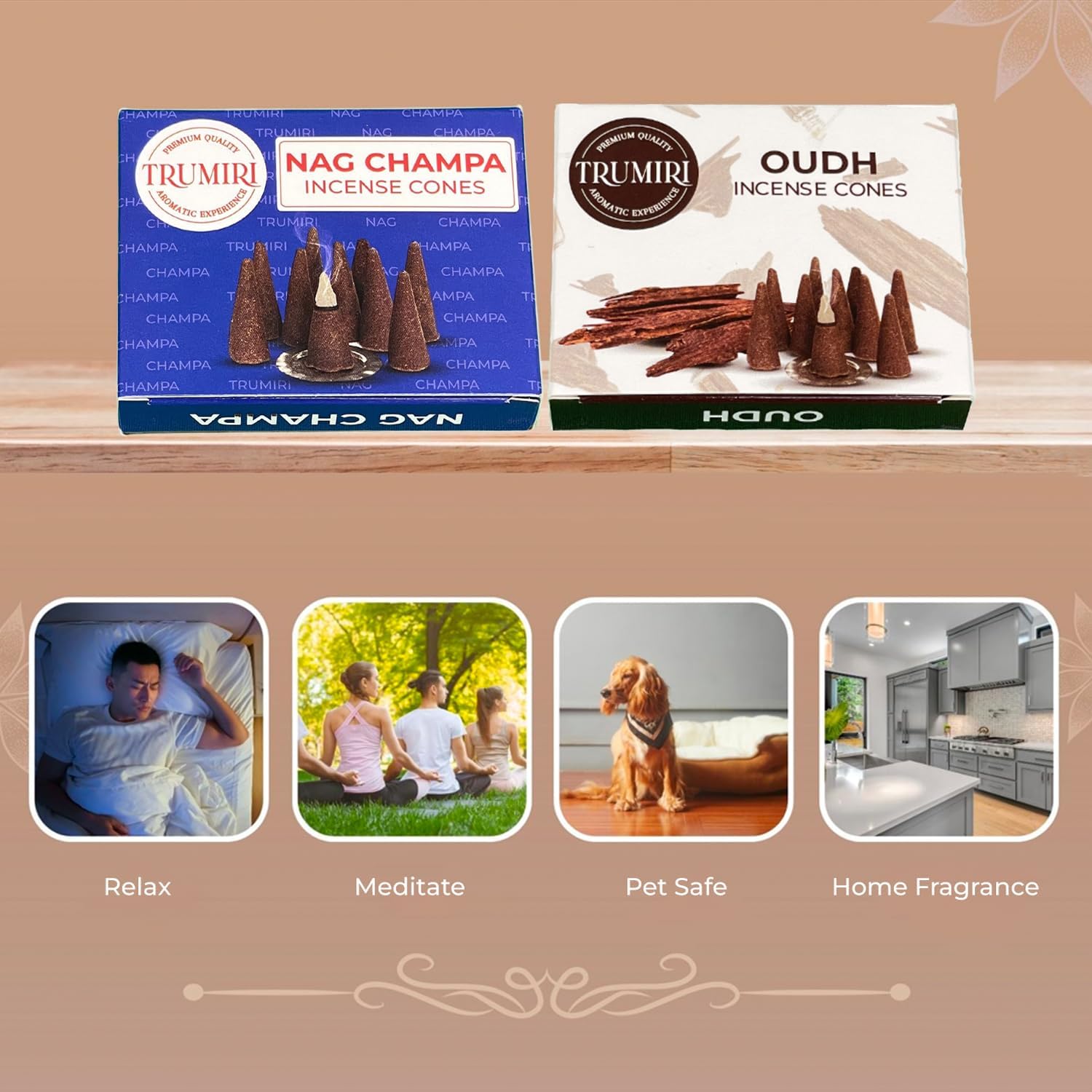 TRUMIRI Incense Cones - 20 Piece Combo Pack