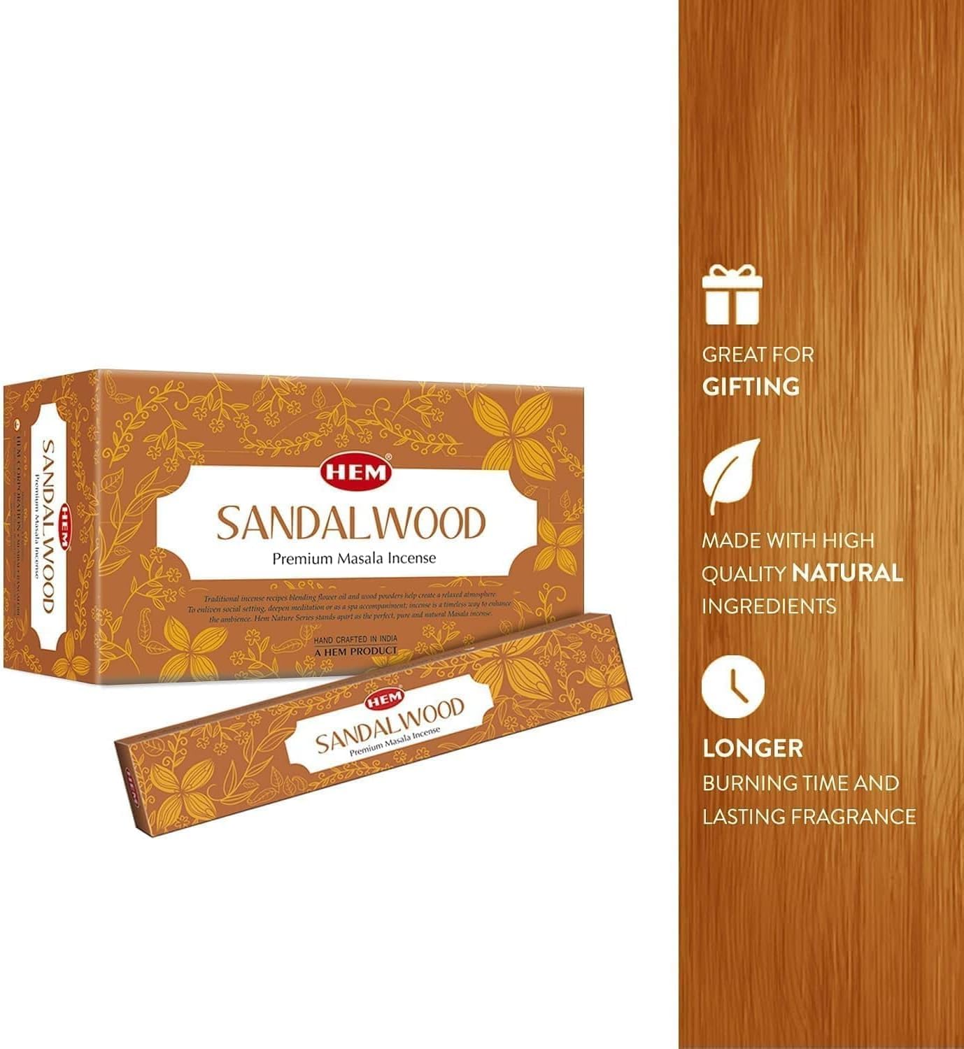 HEM Sandalwood Incense Sticks 100g - Premium Aromatic