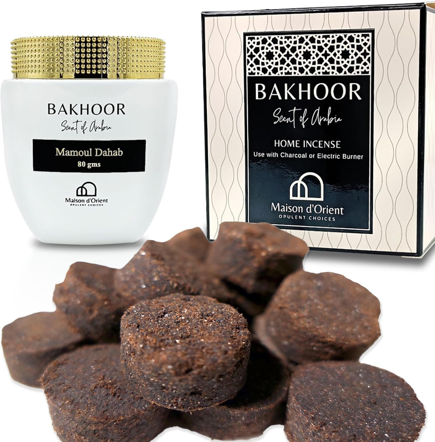 Mamoul Rose Oud Incense 80g Pressed Disks