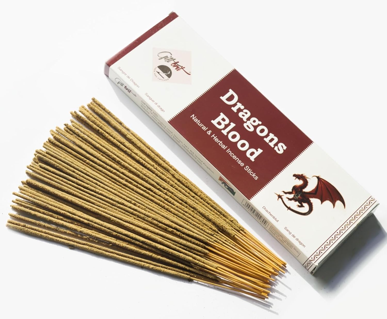 Giftbrit Dragons Blood Natural Incense Sticks 100 Pack with Holder