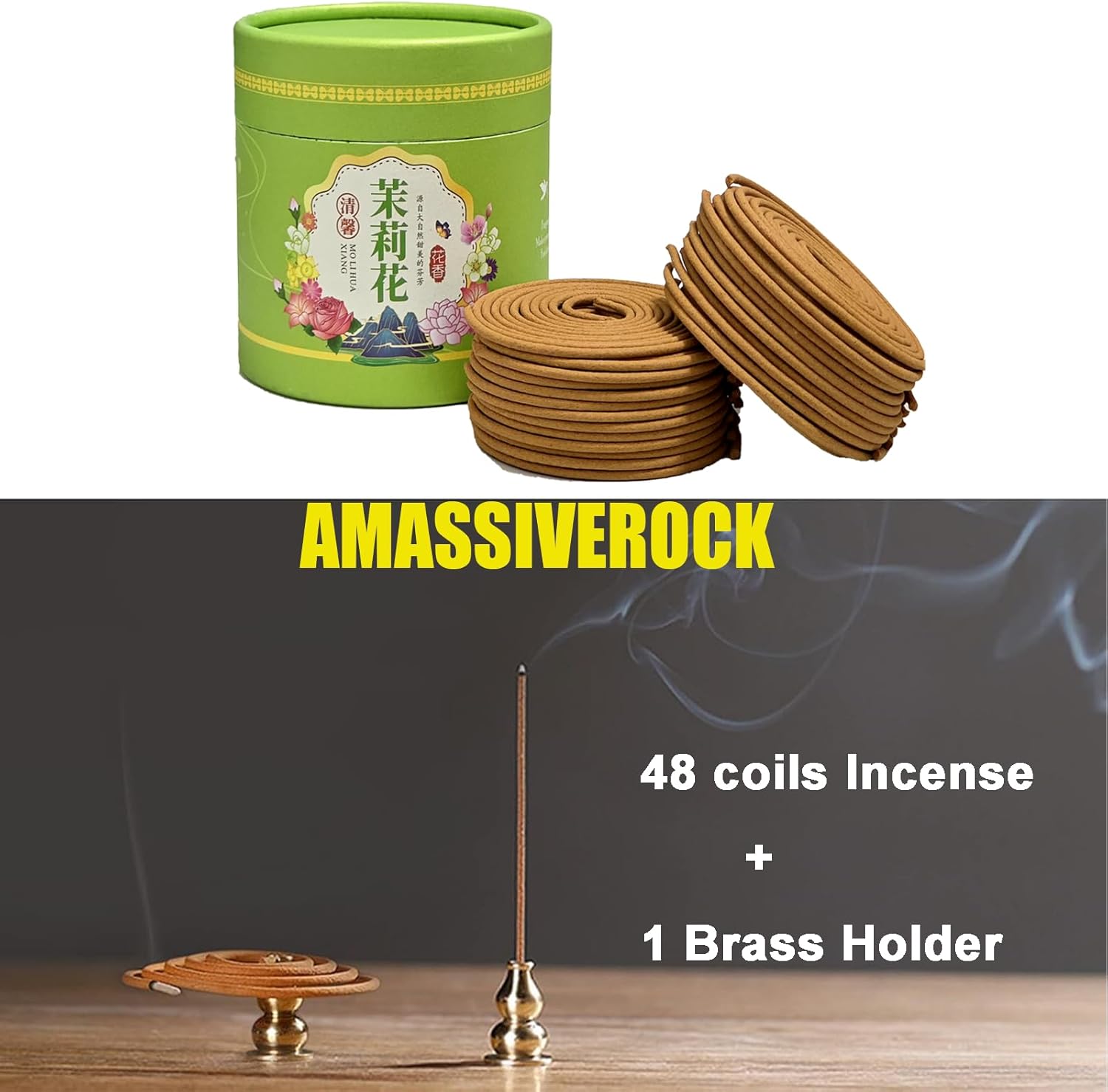 Jasmine Coils Incense 48PCS with Holder
