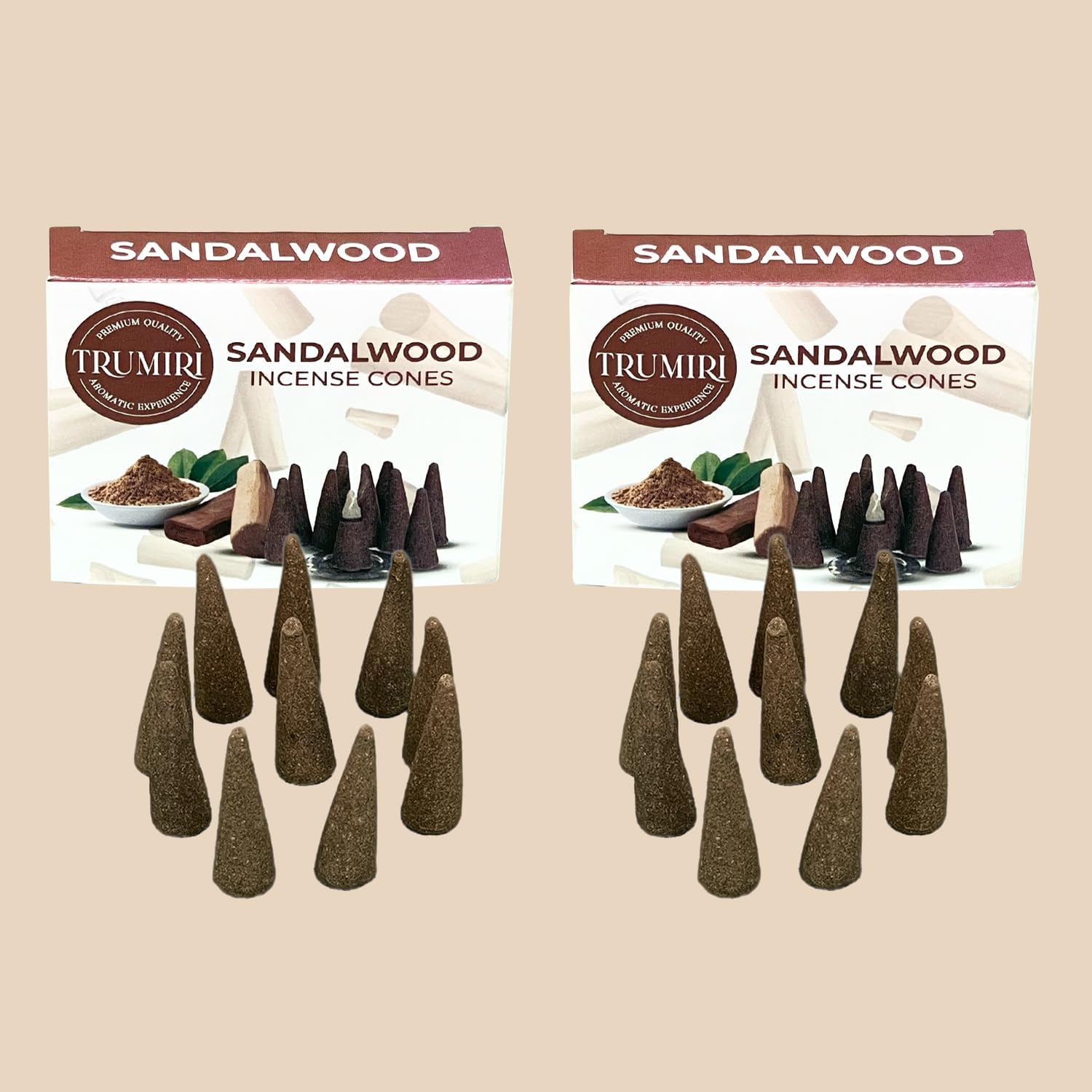 TRUMIRI Sandalwood Incense Cones - 20 Cone Pack