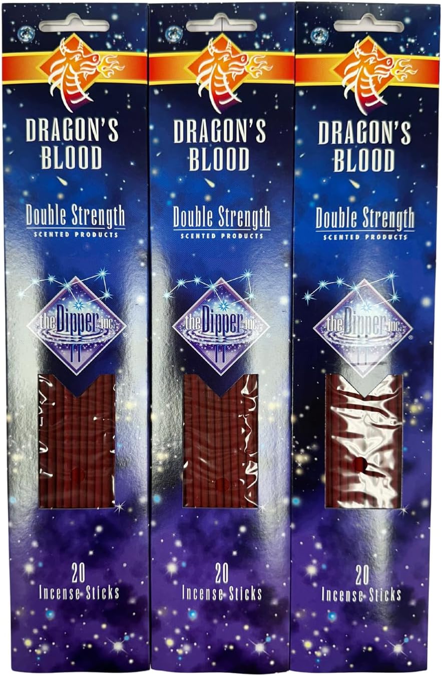 Dragons Blood Double Strength Incense Sticks 11 Inch 20 Sticks Per Pack 3 Pack