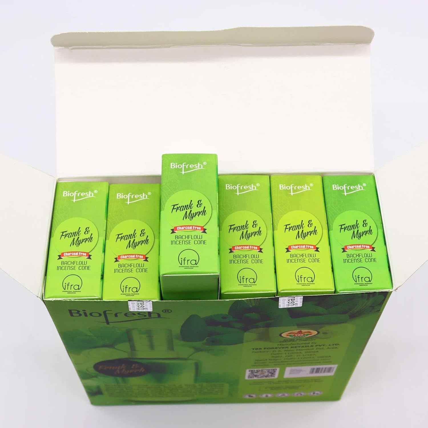 Frank Myrrh Incense Dhoop Cones - 40 Per Box Natural Charcoal-Free