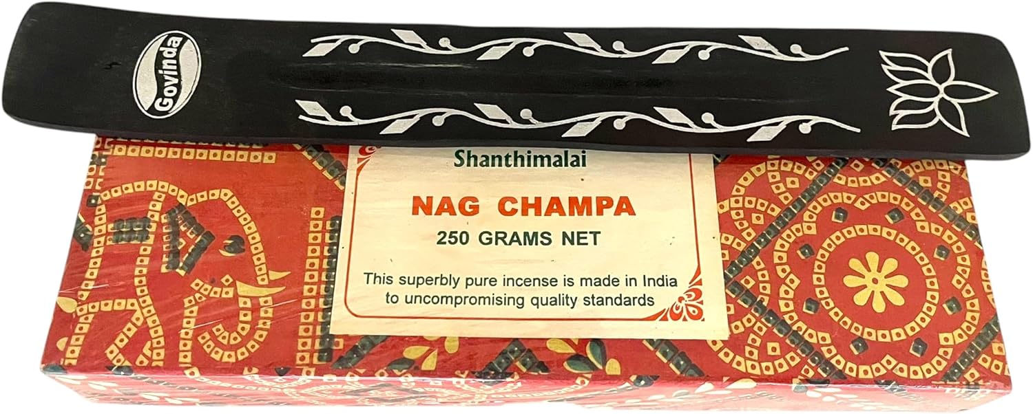 Govinda Shanthimalai Red Nag Champa 250 Grams and Holder