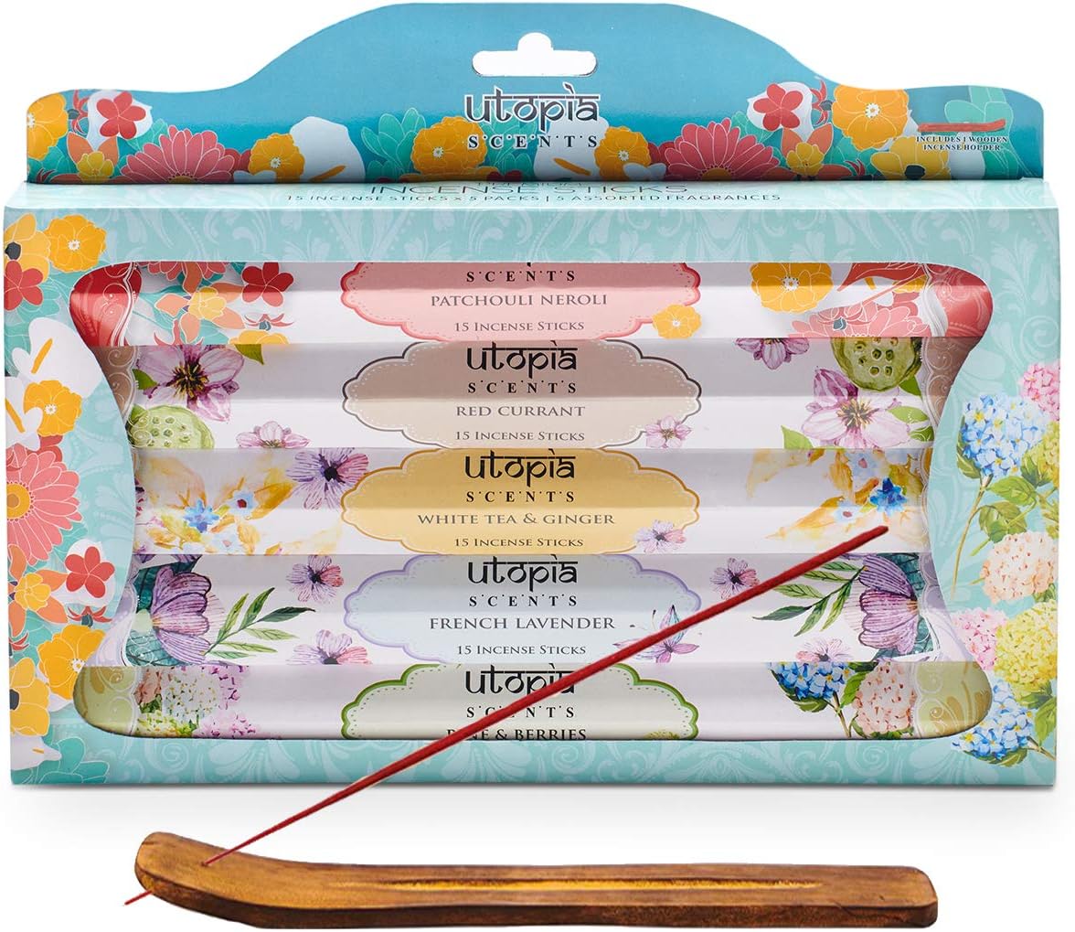 Utopia Scents Premium Incense Sticks Variety Pack 75 Sticks