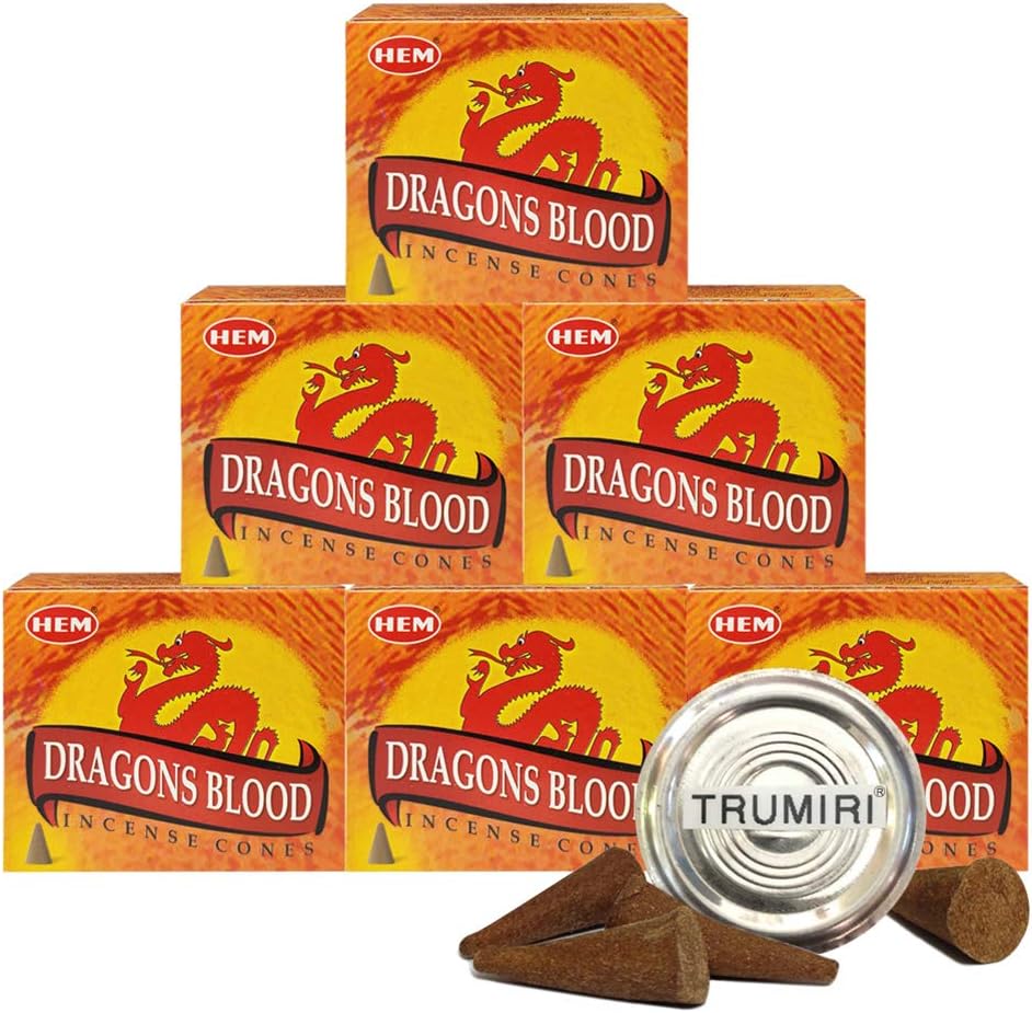 TRUMIRI Incense Cone Holder and 60 Cones Bundle