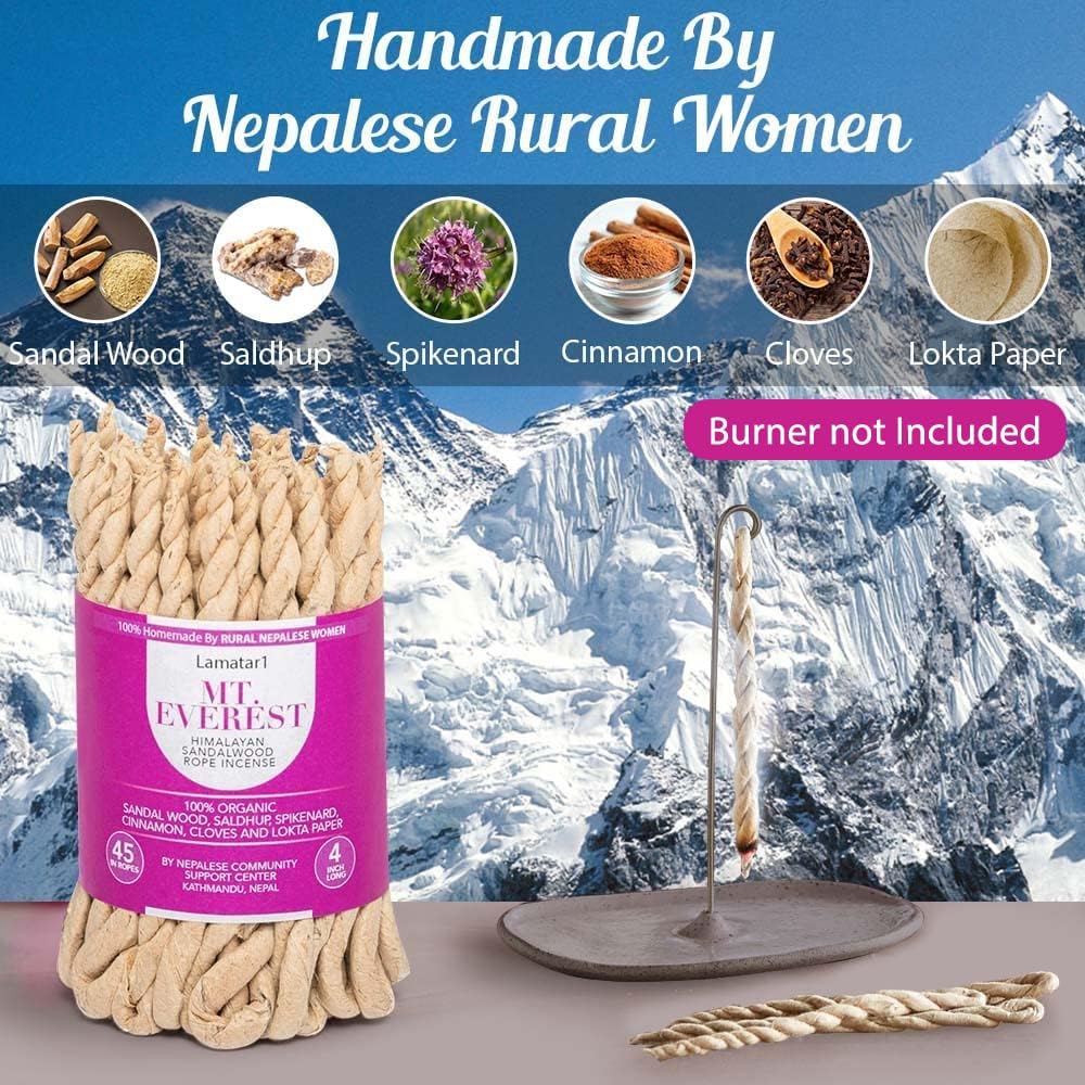 Handmade Himalayan Sandalwood Organic Tibetan Rope Incense from Nepal