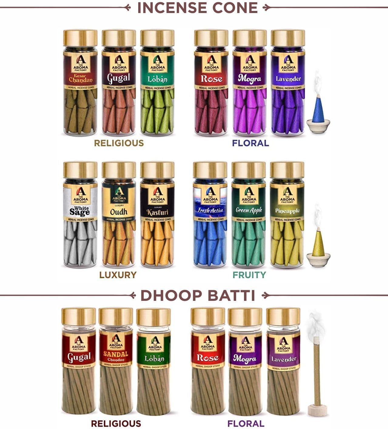 The Aroma Factory Organic Incense Sticks Lemongrass Amber Myrrh 2 x 100g Bottle