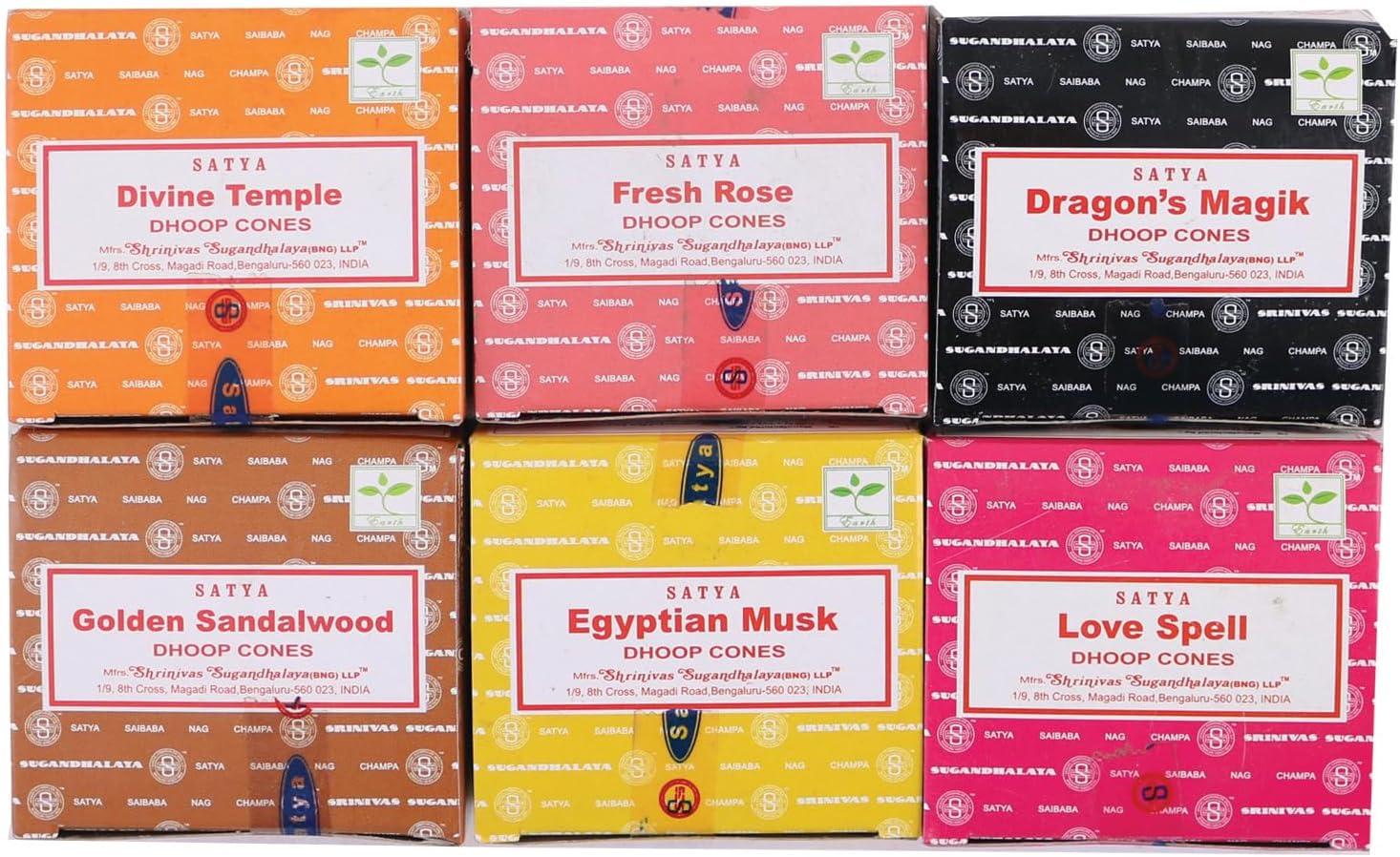Satya Sai Baba Nag Champa Harmony Blend Dhoop Cones 6 Pack
