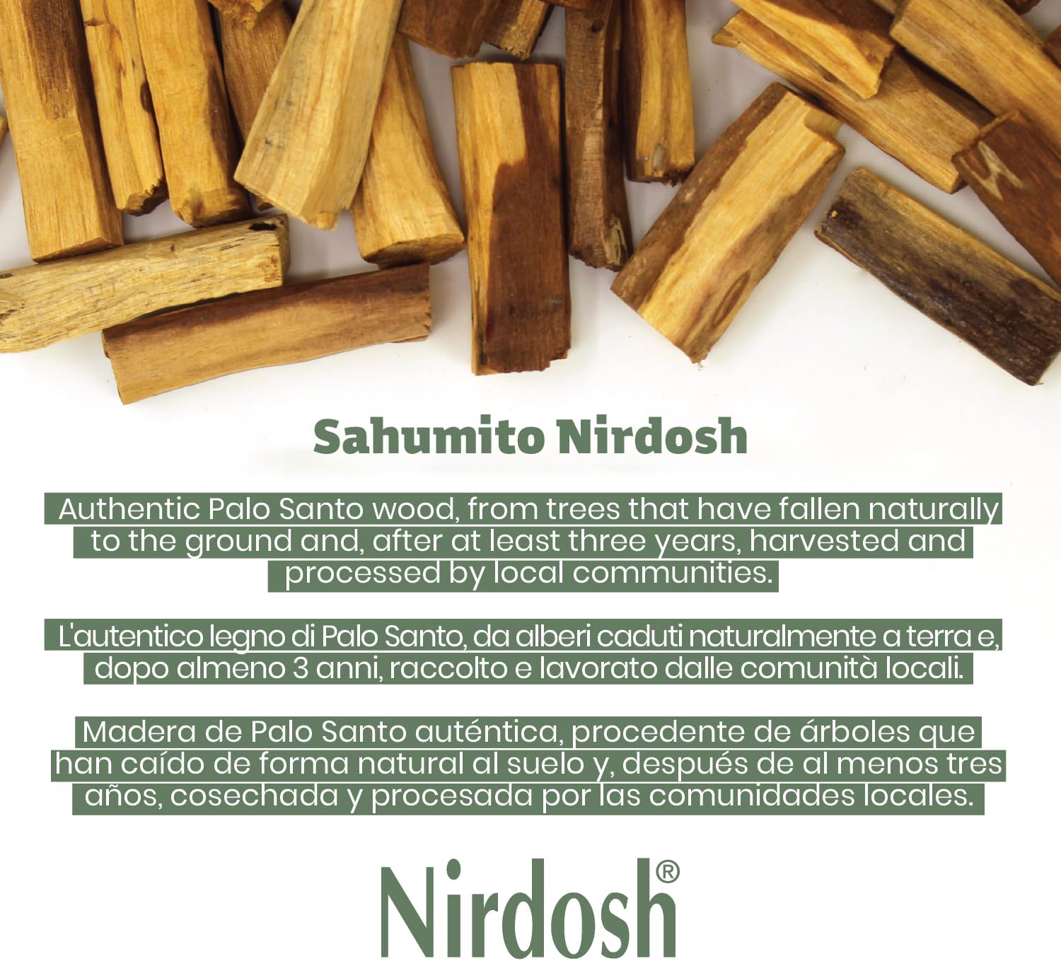NIRDOSH 100 Natural Palo Santo Incense Sticks