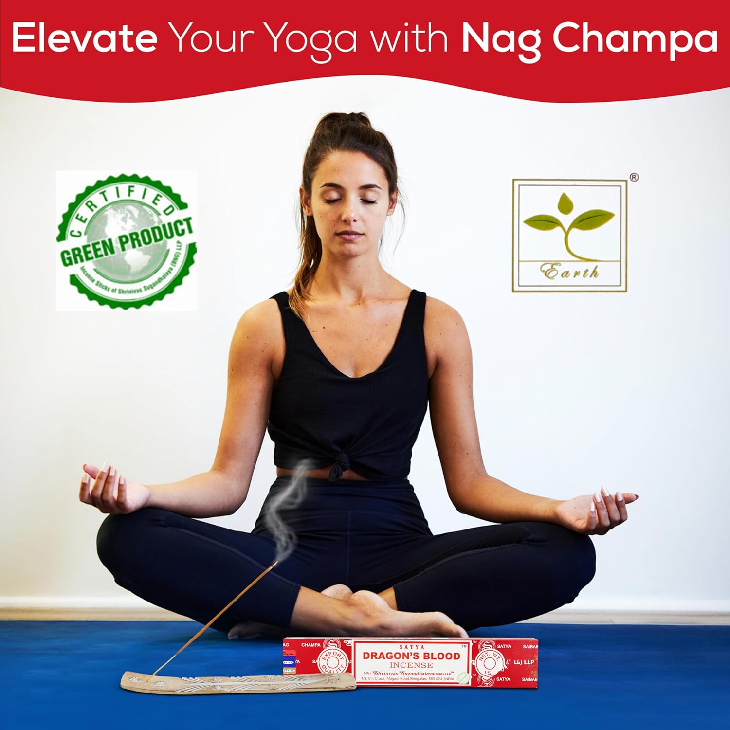Satya Nagchampa Dragon Blood Incense Sticks 45 GMS with Raajsee Holder