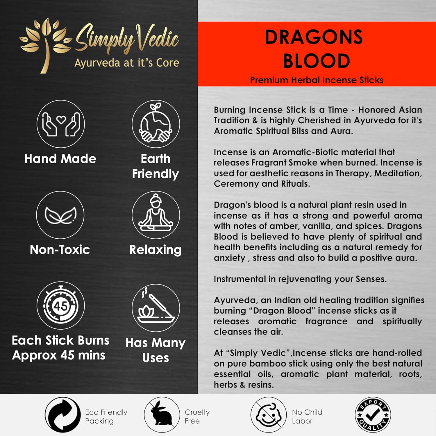 Dragons Blood Incense Sticks 250g Pack Natural Charcoal-Free For Meditation Yoga Spiritual Use