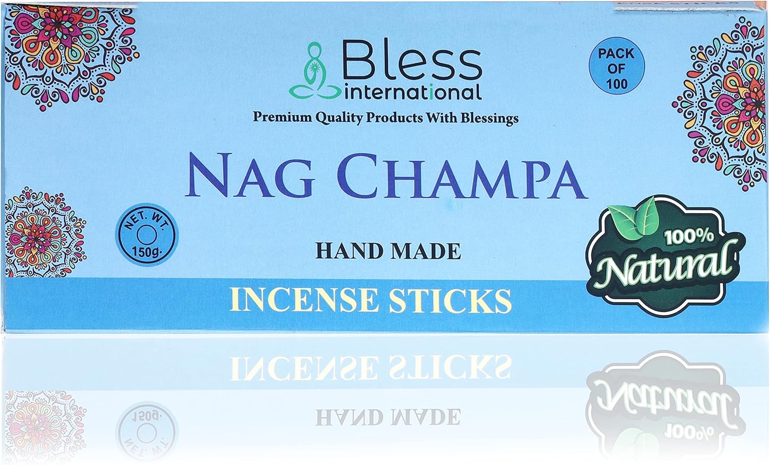 Bless Nag Champa Natural Handmade Incense Sticks 100 Sticks