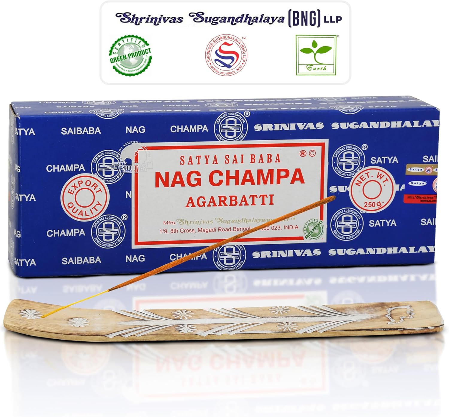 Raajsee Incense Holder Bundle with Nagchampa Incense Sticks