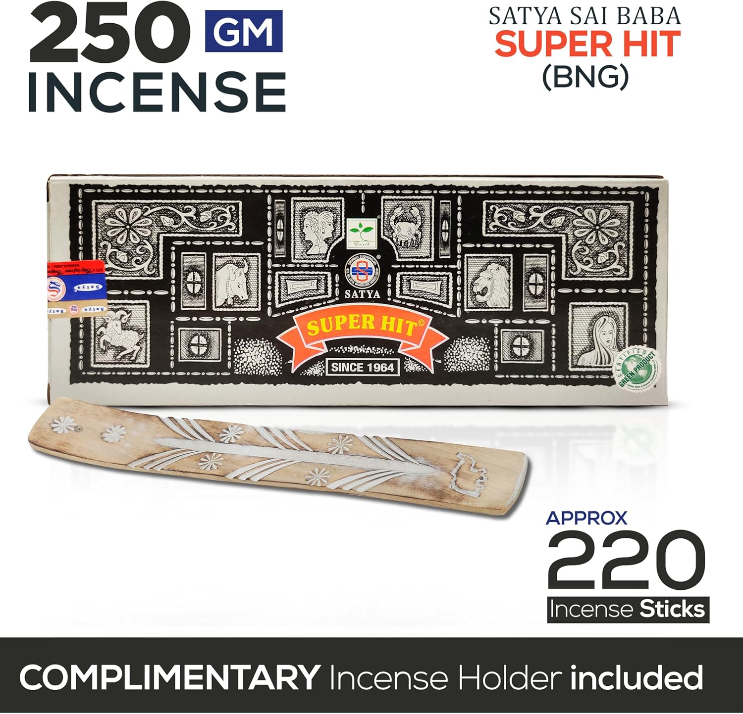 Satya Super Hit Sticks 250g Pack with Raajsee Holder