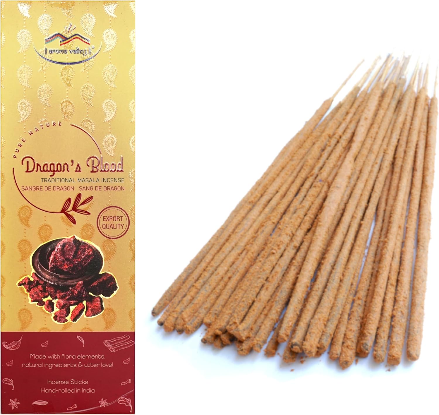 Dragons Blood Incense Sticks - Handcrafted Masala Incense - 40 to 50 Sticks