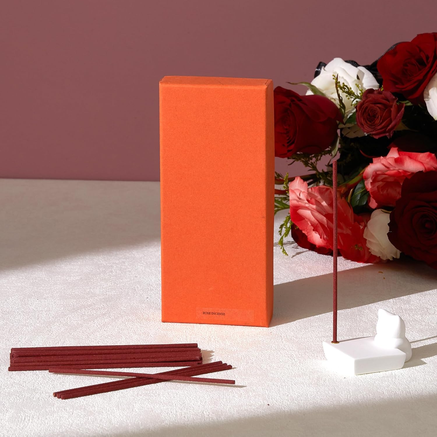 Rose Incense Sticks - 120 Natural Sticks for Relaxation Air Purification